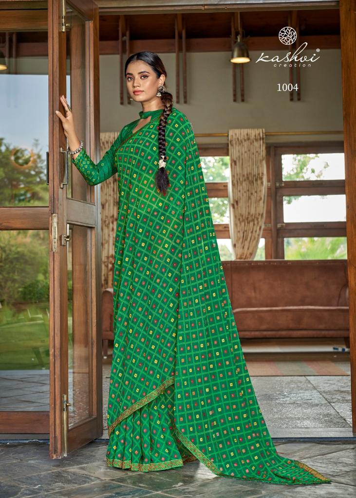 KASHVI TULSHI Latest Designer Fancy Wear Printed Georgette Saree Collection